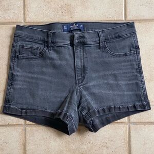 Hollister Faded Black Jean Shorts Mid-Rise 3” Short